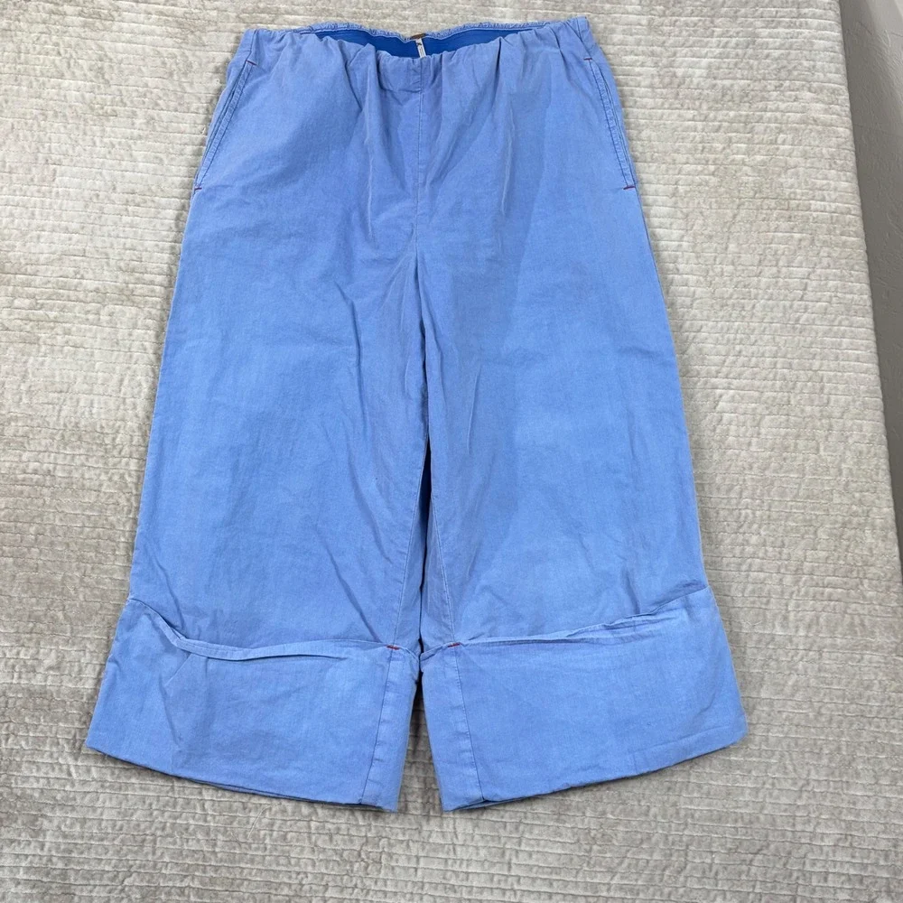 Free People Periwinkle Blue Wide Leg Cropped Pants Elastic Waist OB2217984 M